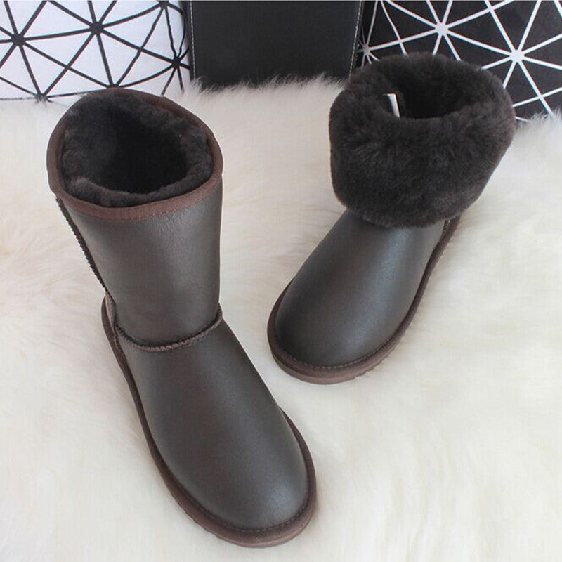 Luxury Australian Sheepskin Snow Boots  Warm / Anti-slip