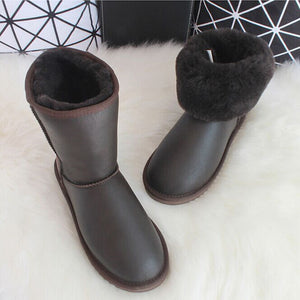 Luxury Australian Sheepskin Snow Boots  Warm / Anti-slip