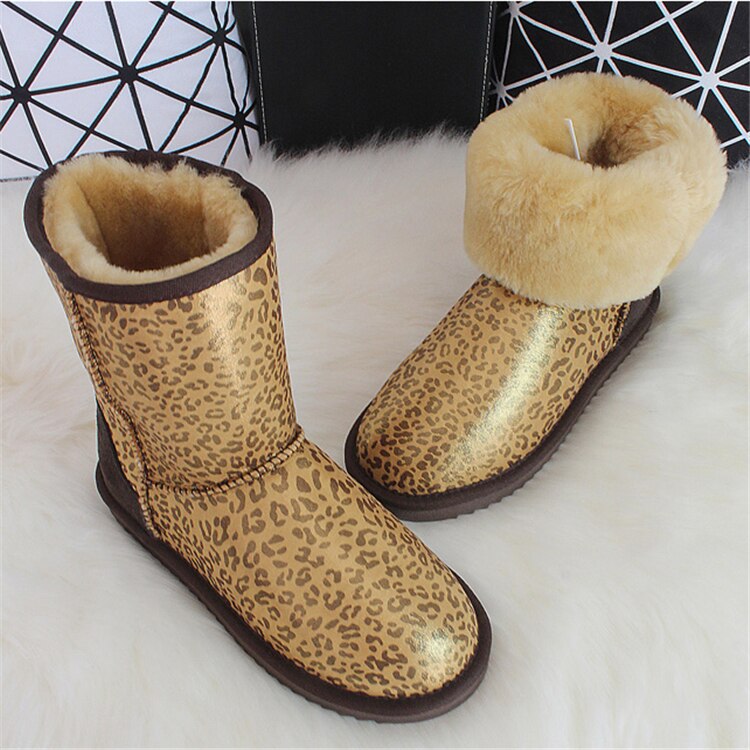 Luxury Australian Sheepskin Snow Boots  Warm / Anti-slip