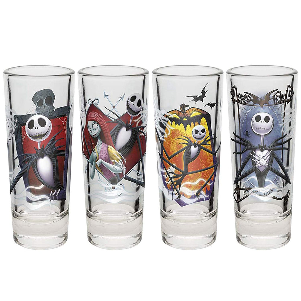 Nightmare Before Christmas Jack and Sally 2 Ounce Shot Glasses (Set of 4)