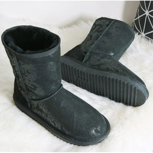 Luxury Australian Sheepskin Snow Boots  Warm / Anti-slip