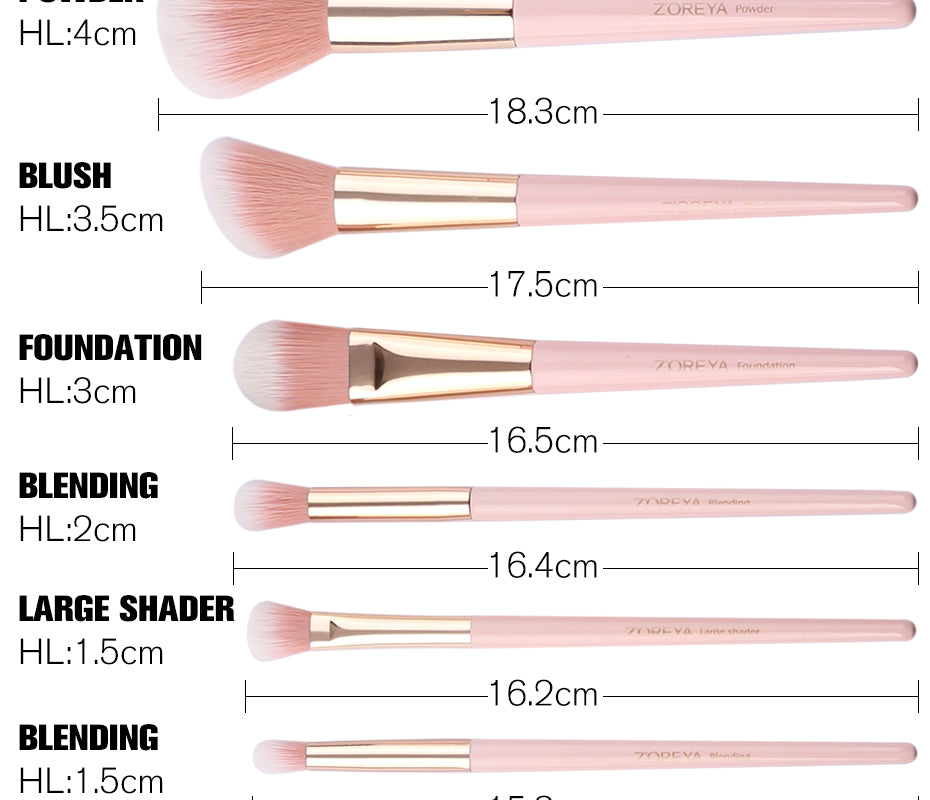12pcs Professional Makeup Super Soft  Brushes