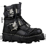 Leather Skull Gothic Punk Combat Motorcycle Boots