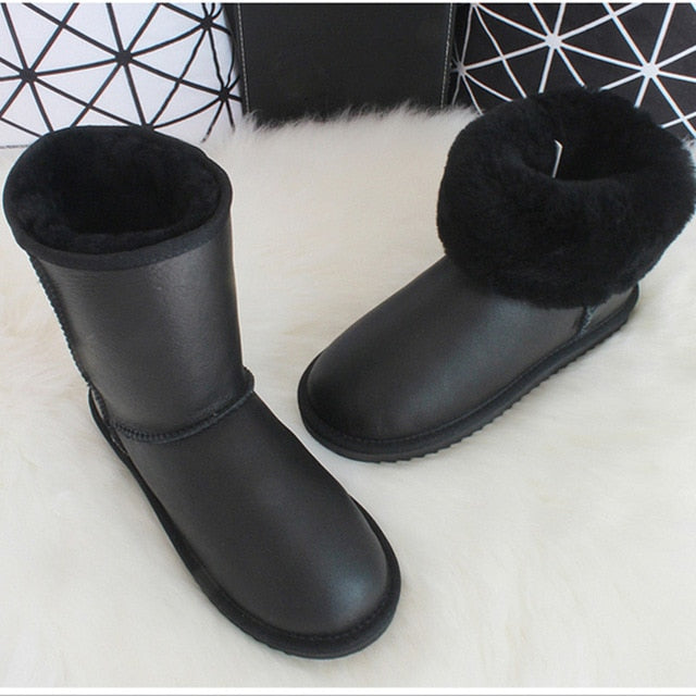 Luxury Australian Sheepskin Snow Boots  Warm / Anti-slip
