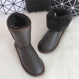 Luxury Australian Sheepskin Snow Boots  Warm / Anti-slip