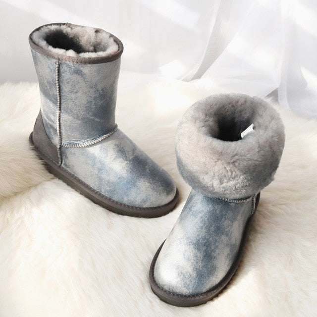 Luxury Australian Sheepskin Snow Boots  Warm / Anti-slip