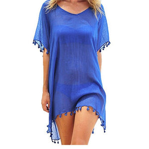 New Chiffon Tassels Beach Cover Up