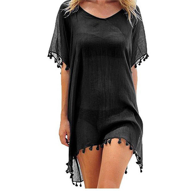 New Chiffon Tassels Beach Cover Up