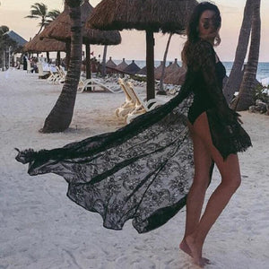 Women Lace Hollow Crocheti Kaftan Cover Up