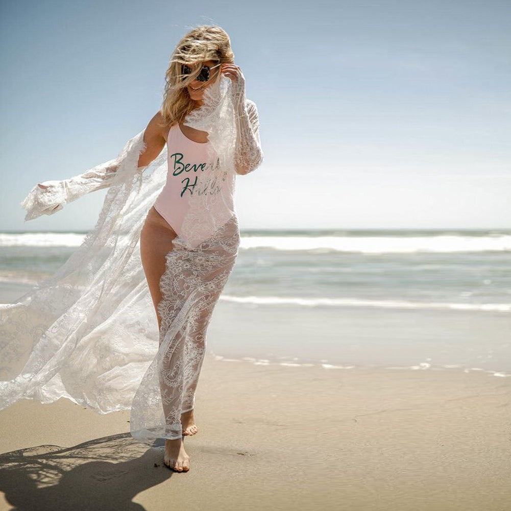 Women Lace Hollow Crocheti Kaftan Cover Up