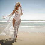 Women Lace Hollow Crocheti Kaftan Cover Up