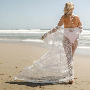 Women Lace Hollow Crocheti Kaftan Cover Up