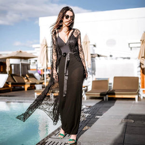 Women Lace Hollow Crocheti Kaftan Cover Up