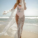 Women Lace Hollow Crocheti Kaftan Cover Up
