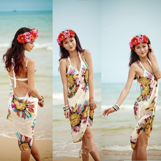 Sexy Beach Floral Cover Up